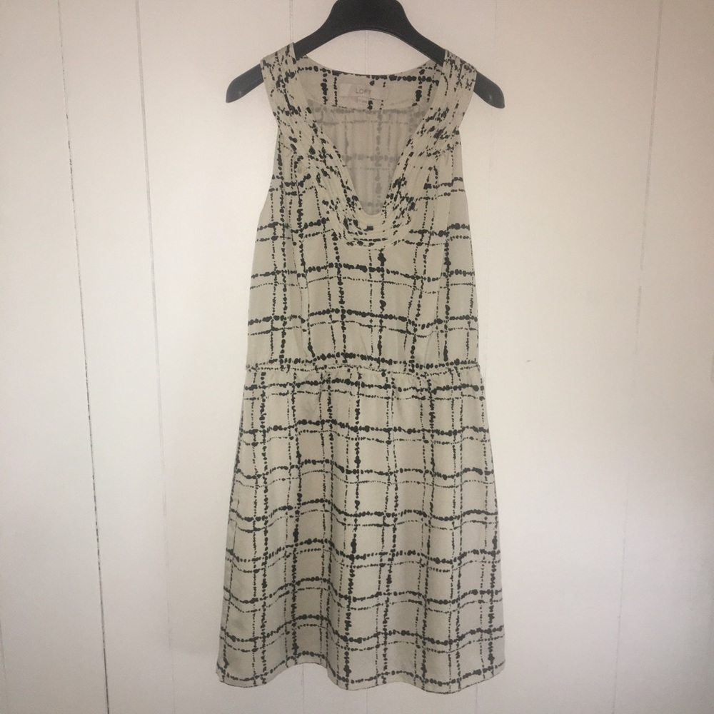 Loft cream and black dress